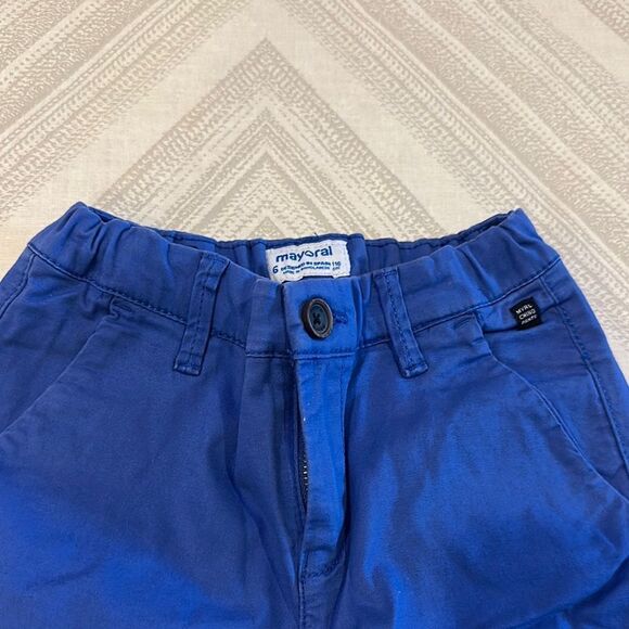 Mayoral Boys Adjustable Waist Blue Pants - Size 6 - Picture 2 of 7